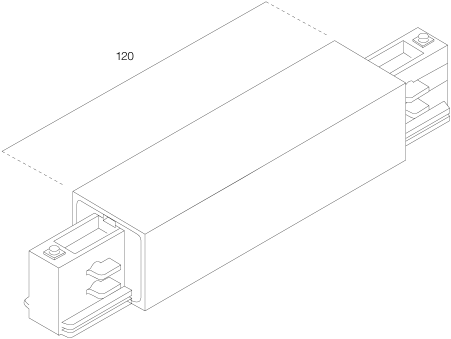 SLV 3-fasesysteem langverbinder voor EUTRAC 3-fase opbouwrail/zwart